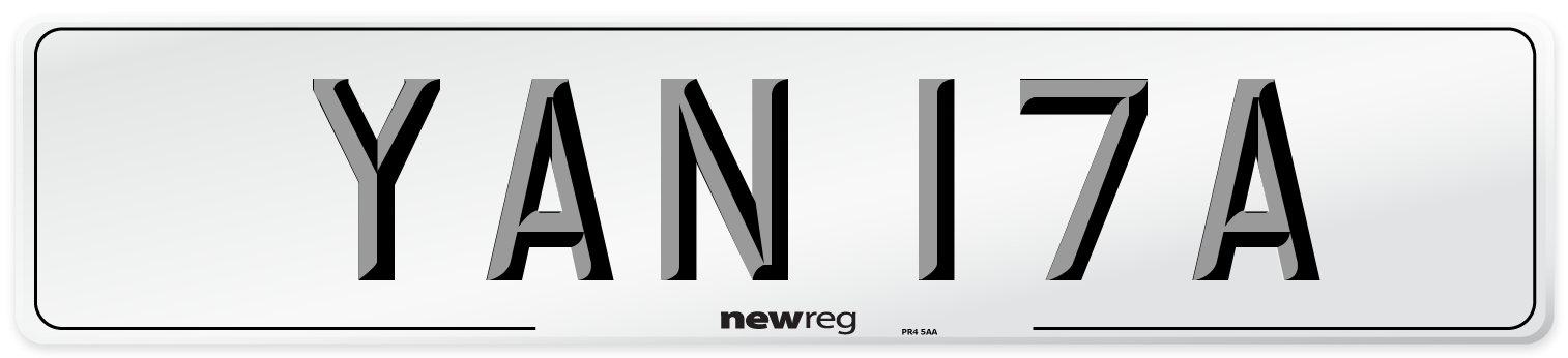YAN 17A Number Plate from New Reg